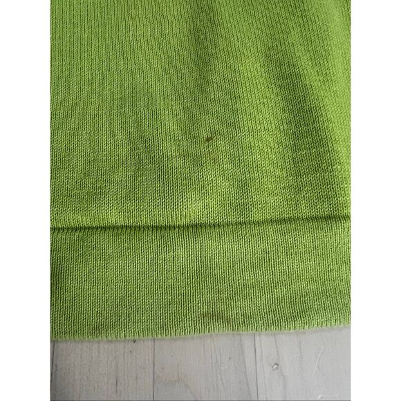 Fashion Bug Lime Green Long Sleeve Knit Top Plus Size 2X Ruffle V-Neck Cotton - Picture 5 of 14